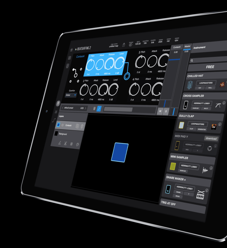 Context4 instrument in BEATSURFING iPad app