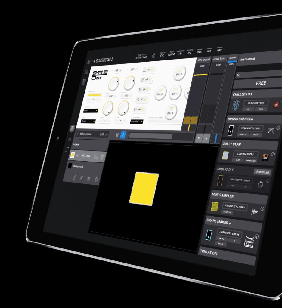 Midi Shake5 instrument in BEATSURFING iPad app