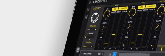 Midi Pad XY instrument's icon in the BEATSURFING2 iPad App website catalog.