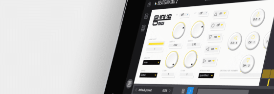 Midi Shake5 instrument's icon in the BEATSURFING2 iPad App website catalog.