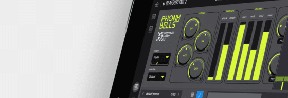 Phonk Bells instrument's icon in the BEATSURFING2 iPad App website catalog.