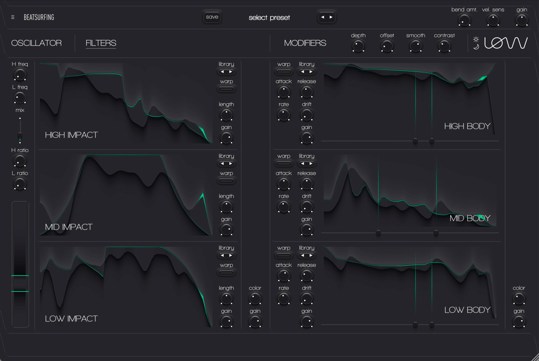 Dark Mode UI from LØW by BEATSURFING