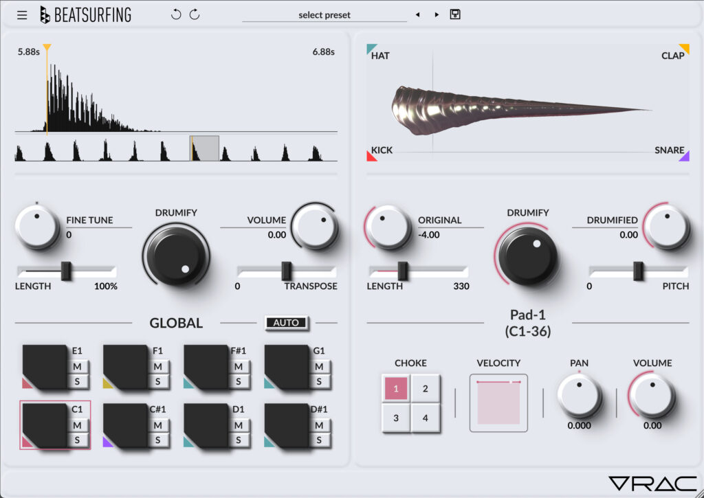 VRAC User Interface by BEATSURFING