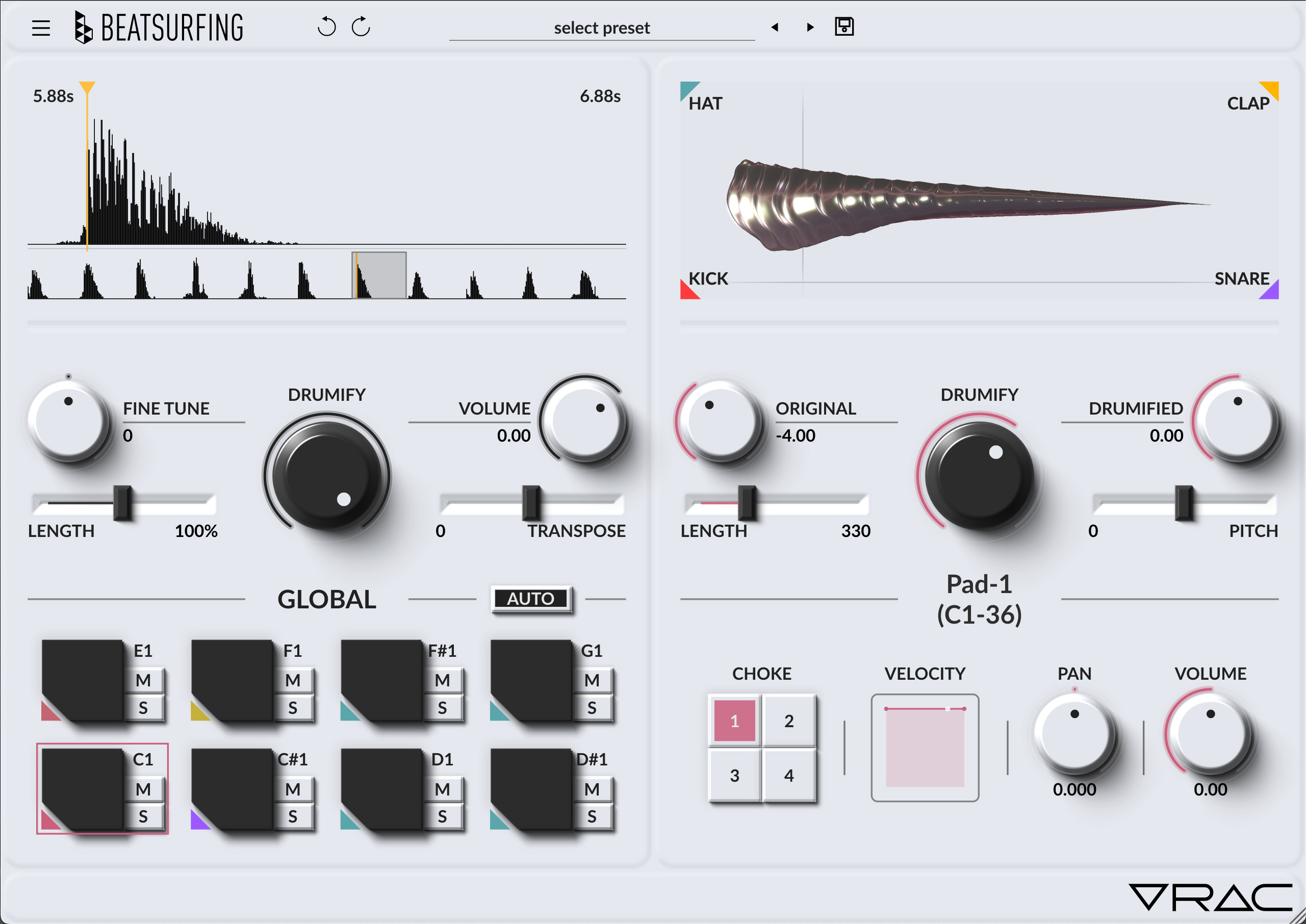 VRAC User Interface by BEATSURFING