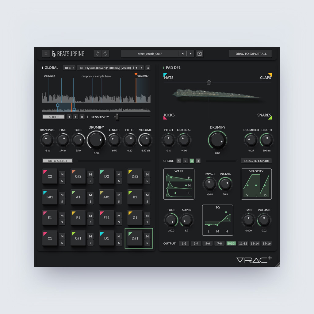 VRAC+ (VRAC Plus) UI dark mode