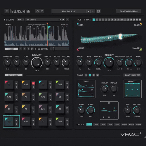 Assign a sample start per pad in VRAC+