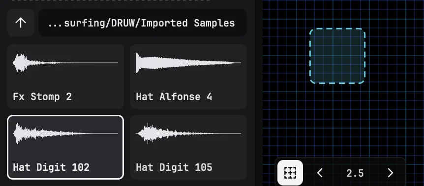 Drop a sample onto playground