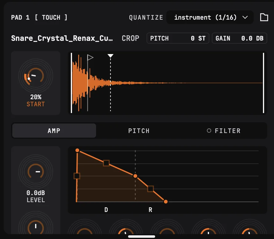 Pad’s sample editor