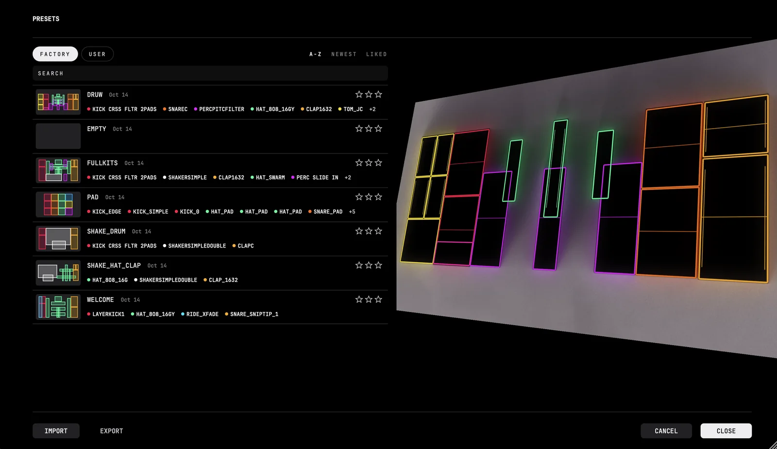 Presets library