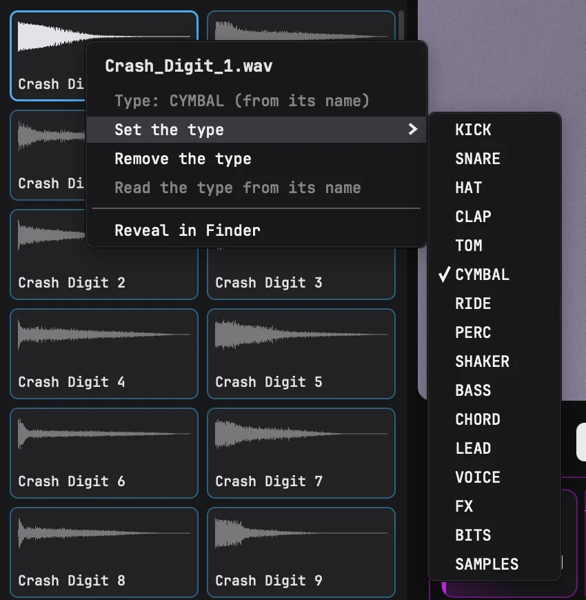 Set the type manually