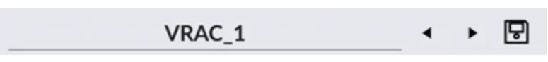 Preset bar with preset name, previous/next arrows and save button