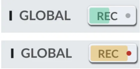 REC button, idle and recording